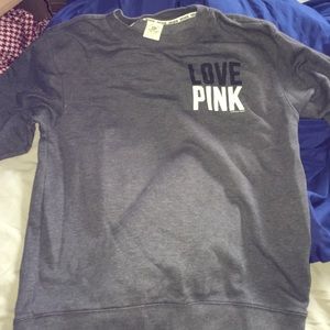 Victoria Secret Pink gray crew neck size small