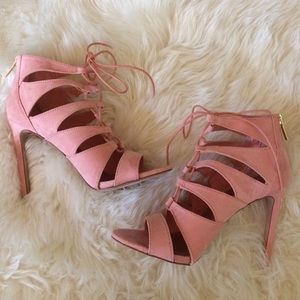 Madden Girl Pink Lace Up Heels