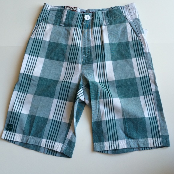 Micros Plaid Boys Shorts Youth Sz 10