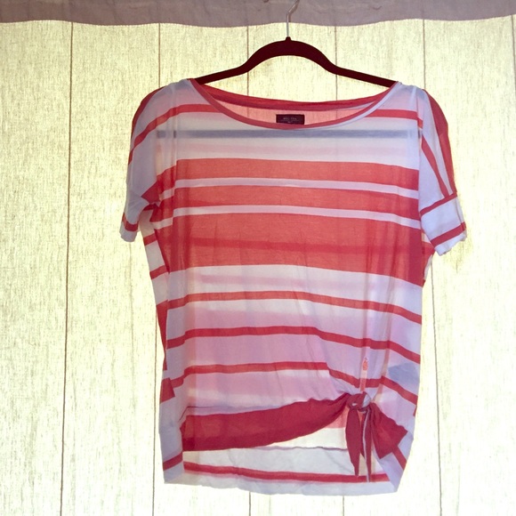 Deletta Anthropologie Coral Striped Top