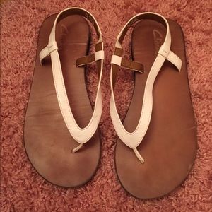 Clarks white sandals