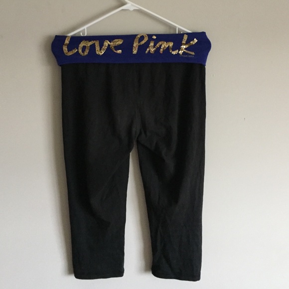 Victoria Secrets LOVE PINK Sequin Crop Yoga Pants