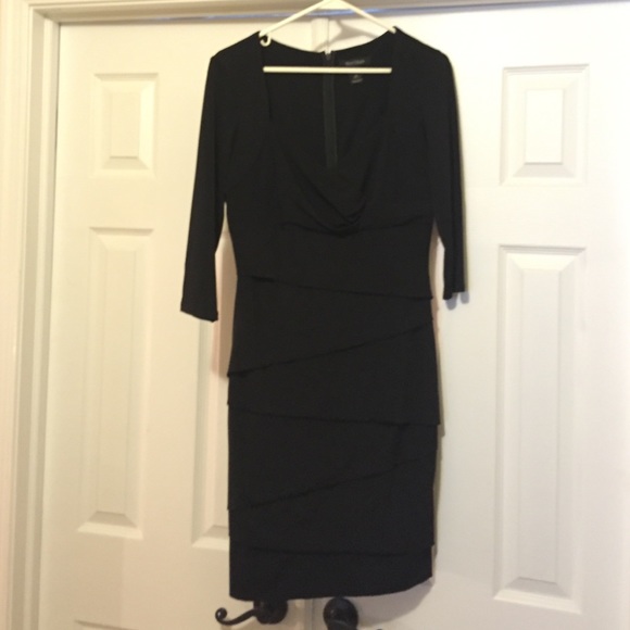 WHBM long sleeve black dress