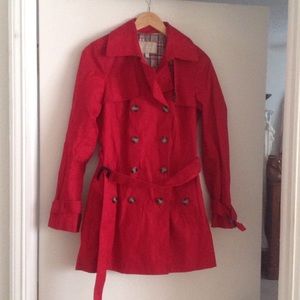 Banana Republic red trench coat