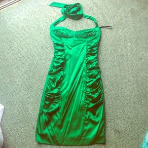Betsy Johnson green satin dress