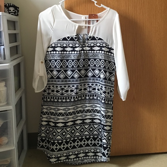 Brand new navy and white Aztec dress