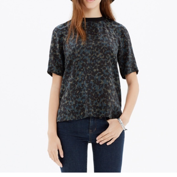 Madewell Leopard Print Silk Blouse