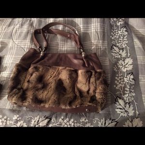 Handbag b Makowsky faux fur
