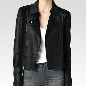 NWT Paige leather suede jacket M