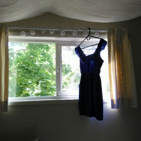 Ruffld Blue Dress