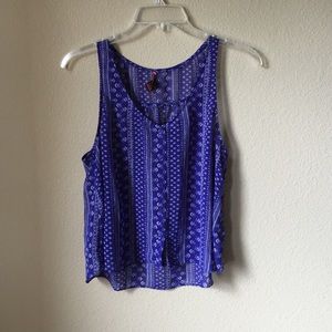 Sheer blue&white tank/huaraches