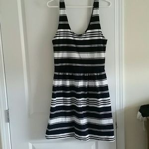 J. Crew striped navy white cotton dress M