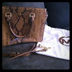 Large Michael Kors python embossed Selma bag