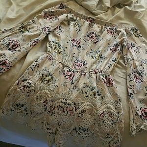 Floral and lace romper