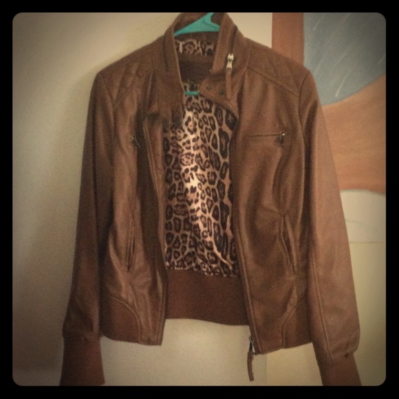 Brown leather style jacket - Picture 1 of 2