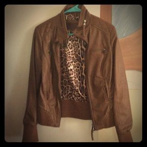 Brown leather style jacket