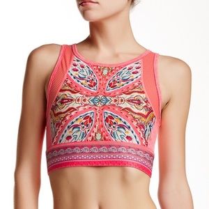 Nanette Lepore Paisely Sports bra/ crop top