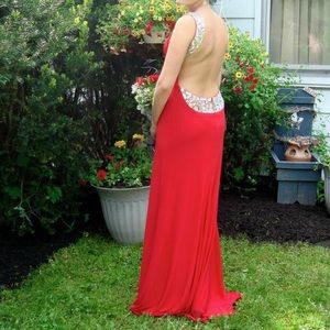 Red Sherri hill prom gown