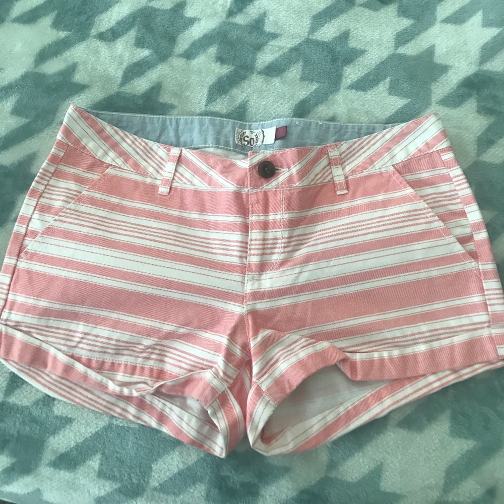 Pink & white stripes shorts