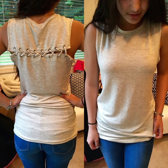 •LAST ONE•Oatmeal Tie Top - Picture 4 of 4