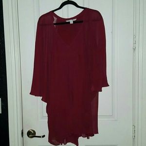 Diane VonFurstenberg maroon cocktail dress