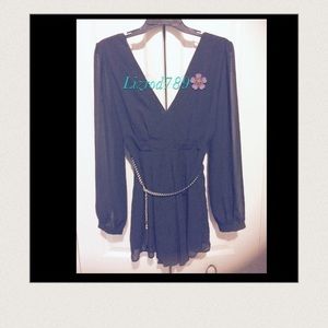 Super cute black long sleeve romper