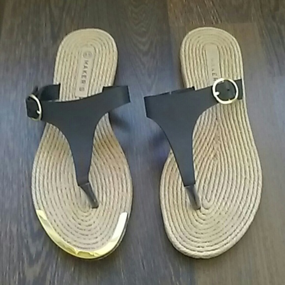 Black spring jute sandals.