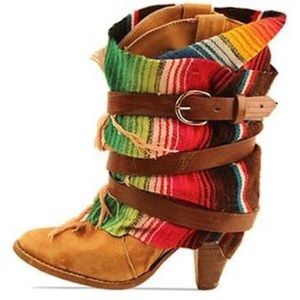 Luxury Jones Mexican blanket boots