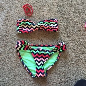 Xhilaration 2 piece bandeau bathing suit