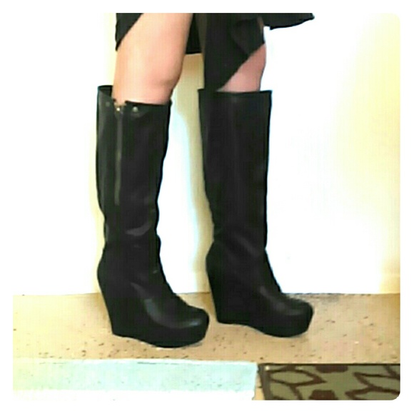 Tall black gogo boots