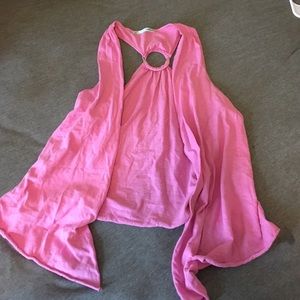 Pink sleeveless cardigan