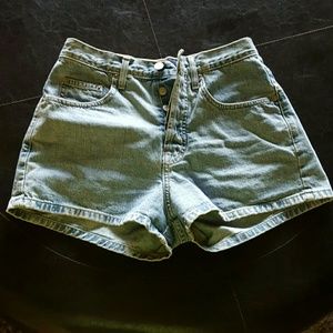 Guess. Light blue denim shorts