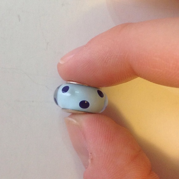 Pandora blue polka dots glass charm