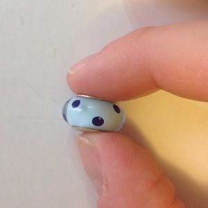 Pandora blue polka dots glass charm