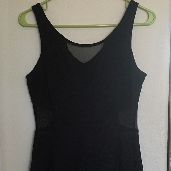 Fun Black Lace Material Girl Dress