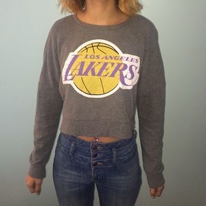 Los Angles Lakers Cropped Sweater