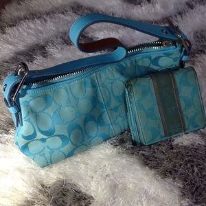 Torquise Coach Leather Bag