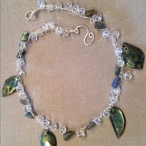One of a kind Labradorite and crystal necklace.