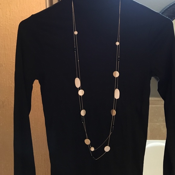Long silver, white and black Necklace