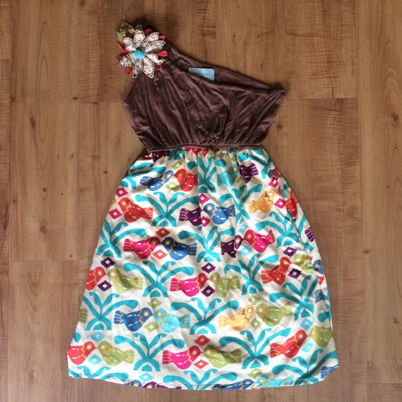 Judith March one shoulder Love Birds dress