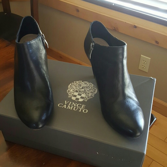 Vince Caputo black leather booties