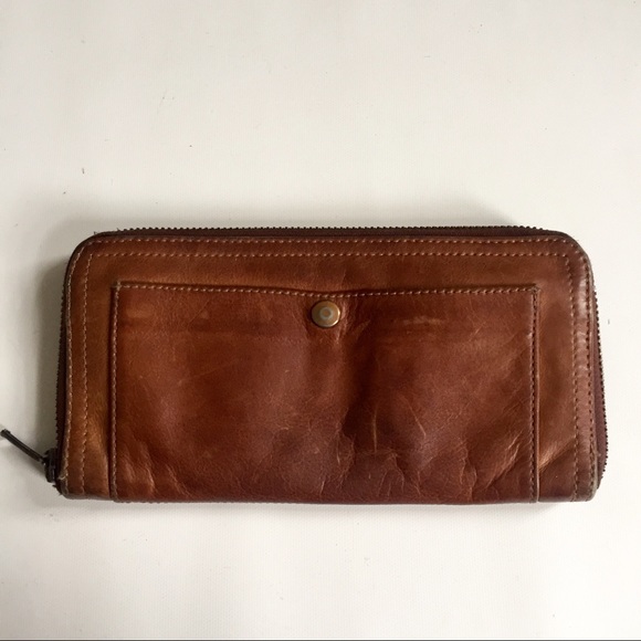 Camel Leather Clutch Wallet