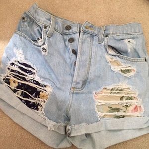 LF Car Mar Denim high waisted shorts