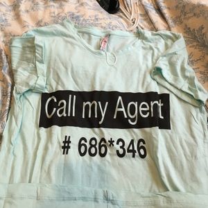 New light green with black, t-shirt, size small