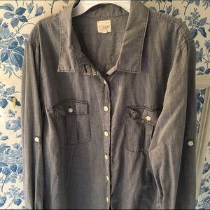 J crew factory light weight denim shirt