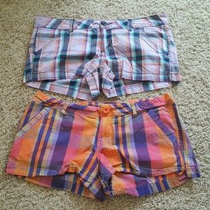 2 Pairs of Plaid Juniors Shorts
