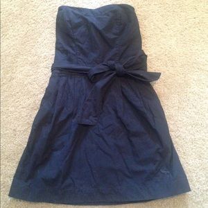 Navy, Abercrombie and Fitch Strapless Dress.