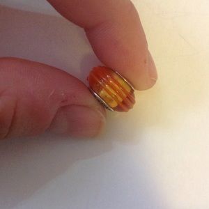 Pandora orange stripe glass charm