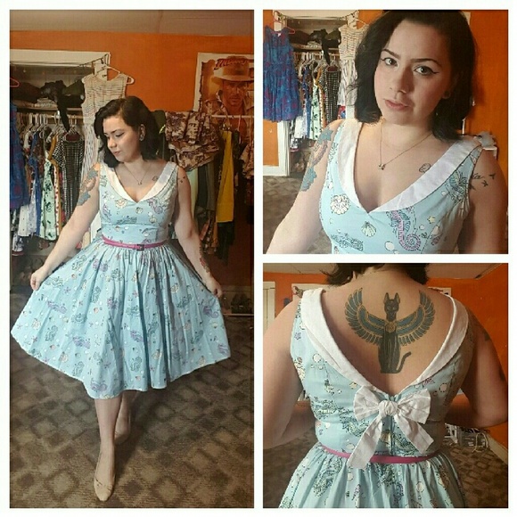 *SOLD******Hell bunny sea sparkle dress - Picture 2 of 2