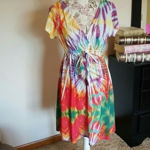 Tie dye bathing suit cover